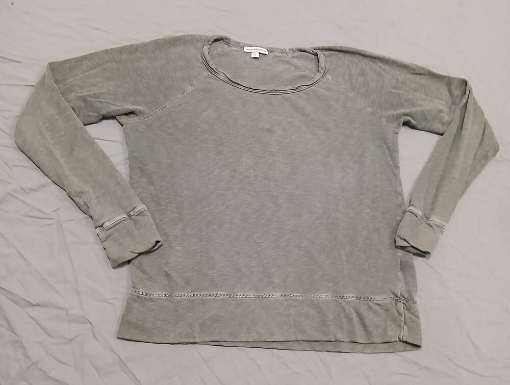 James perse womens small dusty gray sweatshirt cotton raglan sleeve